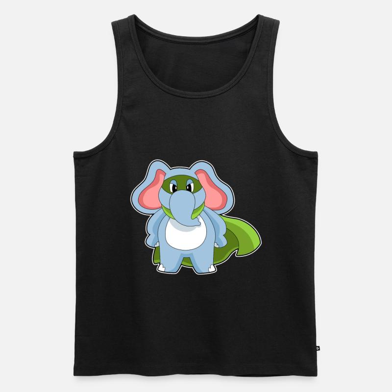 Elefant Held - Männer Premium Bio Tank Top - Schwarz