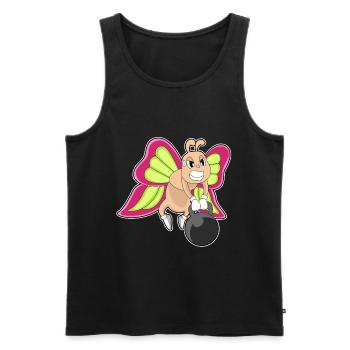 Butterfly Bodybuilder Dumbbell Bodybuilding - Men's Premium Organic Tank Top - black - Front - Michal (187cm)