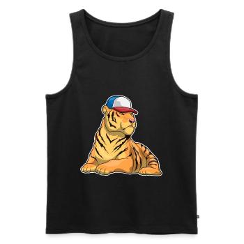École des Tigres pour les Élèves Casquettes - Débardeur bio Premium Homme - noir - Devant - Michal (187cm)