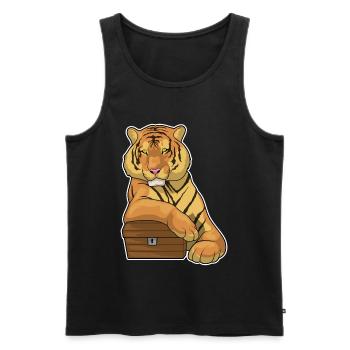 Tiger Treasure Chest - Men's Premium Organic Tank Top - black - Front - AI Model Male 178 light (178cm)