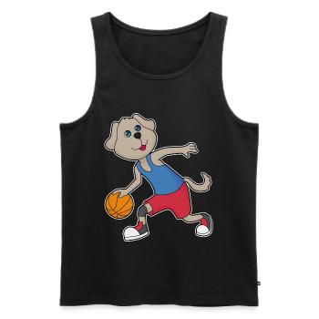 Dog Basketball Player Basketball - Men's Premium Organic Tank Top - black - Front - Michal (187cm)