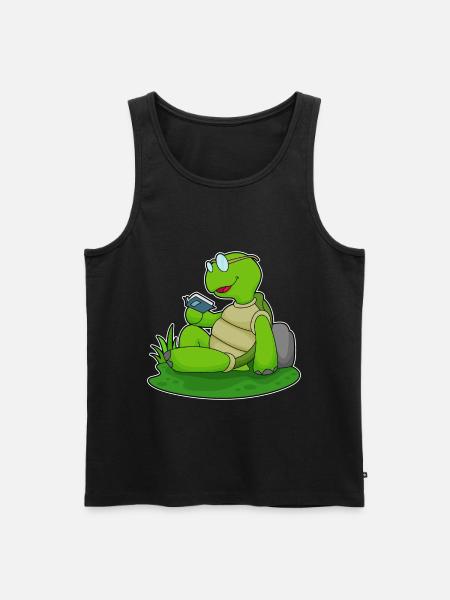 Turtle Nerd Book Glasses - Men's Premium Organic Tank Top - black