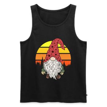 Weihnachtszwerg Gnome Vintage - Männer Premium Bio Tank Top - Schwarz - Vorne - AI Model Male 178 light (178cm)