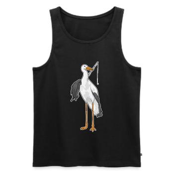 Pêche à la canne à pêche Stork Angler - Débardeur bio Premium Homme - noir - Devant - Michal (187cm)