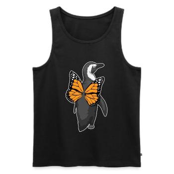 Ailes de papillon de pingouin - Débardeur bio Premium Homme - noir - Devant - Michal (187cm)