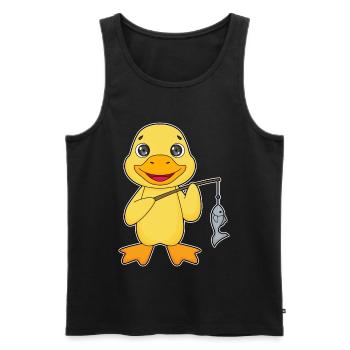 Pêche au poisson canard pêcheur - Débardeur bio Premium Homme - noir - Devant - Michal (187cm)