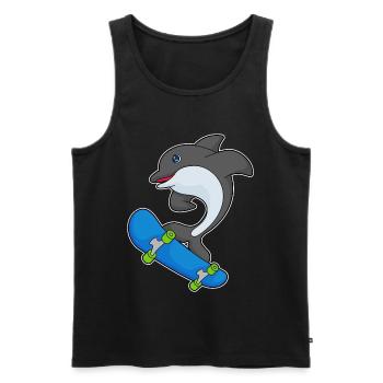 Delfin Skater Skateboard - Débardeur bio Premium Homme - noir - Devant - AI Model Male 178 light (178cm)