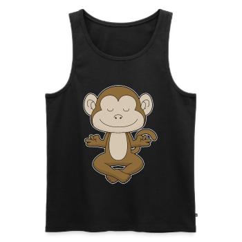 Monkey Yoga Fitness Meditation - Men's Premium Organic Tank Top - black - Front - AI Model Male 178 light (178cm)