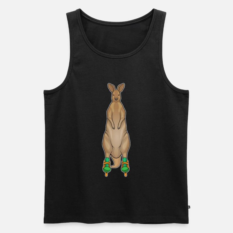 Känguru Inline skating Inline skates - Männer Premium Bio Tank Top - Schwarz