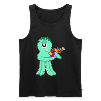 Extraterrestre pieuvre - Débardeur bio Premium Homme - noir - Devant - Michal (187cm)