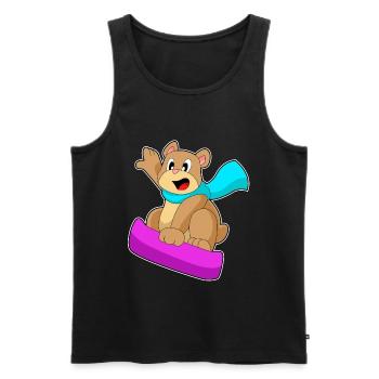 Bear Snowboarder Snowboard - Men's Premium Organic Tank Top - black - Front - Michal (187cm)