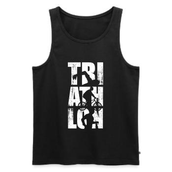 Triathlon - Männer Premium Bio Tank Top - Schwarz - Vorne - AI Model Male 178 light (178cm)