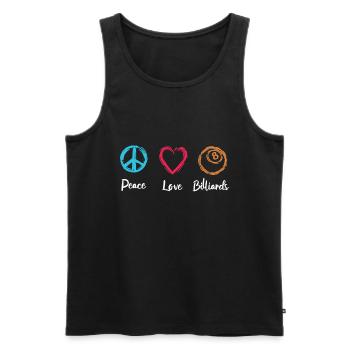 Peace Love Billiards - Men's Premium Organic Tank Top - black - Front - Michal (187cm)
