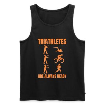Triathlon amusant - Débardeur bio Premium Homme - noir - Devant - Michal (187cm)