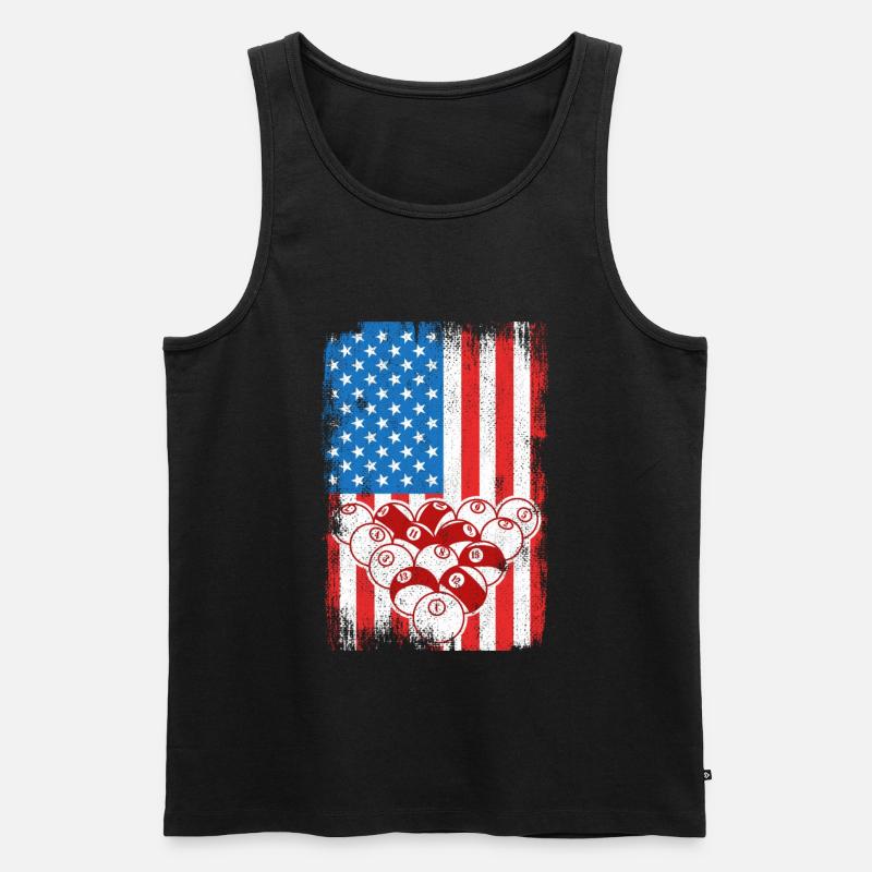 4. Juli Billard - Männer Premium Bio Tank Top - Schwarz