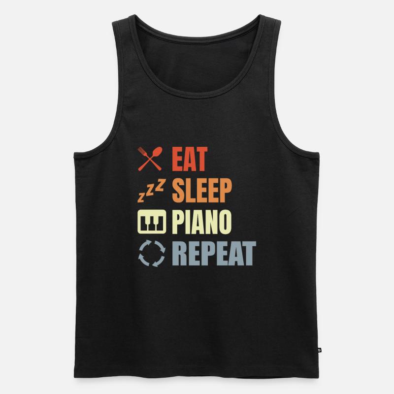 Manger Sleeping Piano Répéter - Débardeur bio Premium Homme - noir