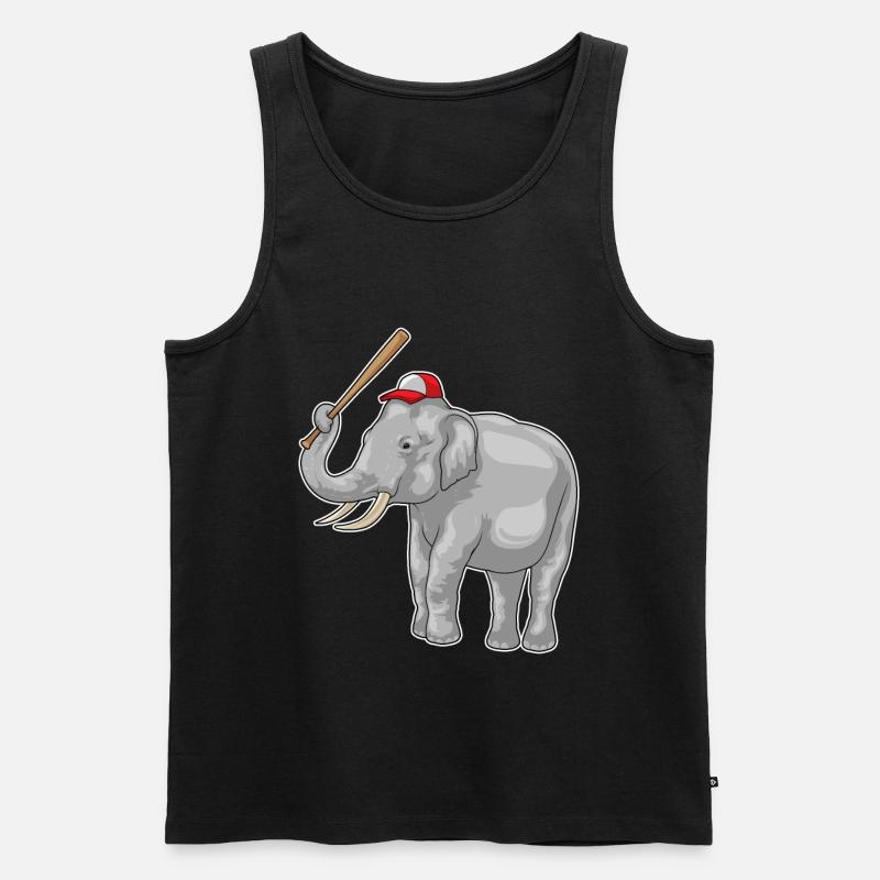 Elefant Baseballschläger Baseball - Männer Premium Bio Tank Top - Schwarz