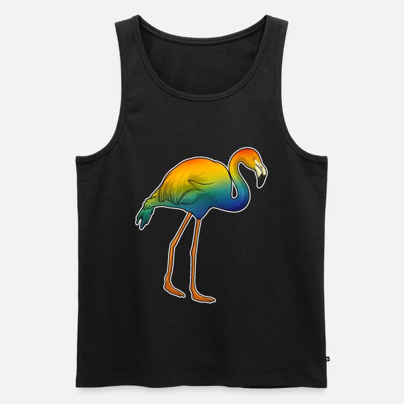 Flamingo Regenbogen - Männer Premium Bio Tank Top - Schwarz