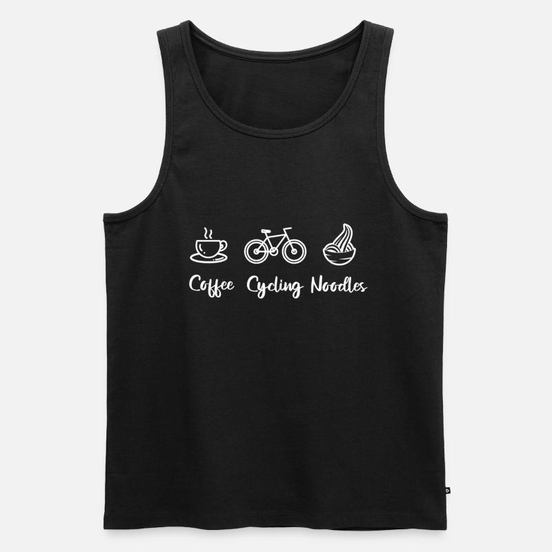 Kaffee Radfahren Nudeln - Männer Premium Bio Tank Top - Schwarz