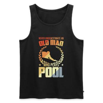 Alten Mann der Poolbillard spielt - Männer Premium Bio Tank Top - Schwarz - Vorne - AI Model Male 178 light (178cm)