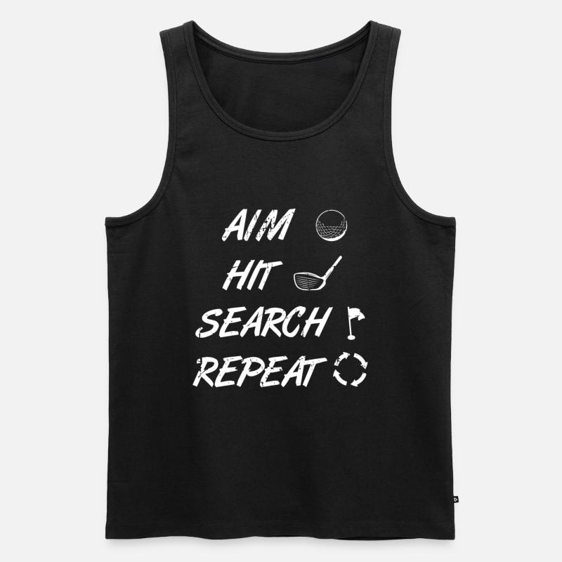 Aim Beat Search Répéter Golf - Débardeur bio Premium Homme - noir