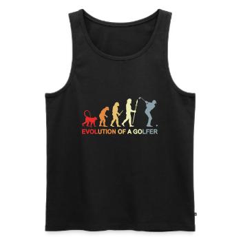Golfer Evolution - Men's Premium Organic Tank Top - black - Front - AI Model Male 178 light (178cm)