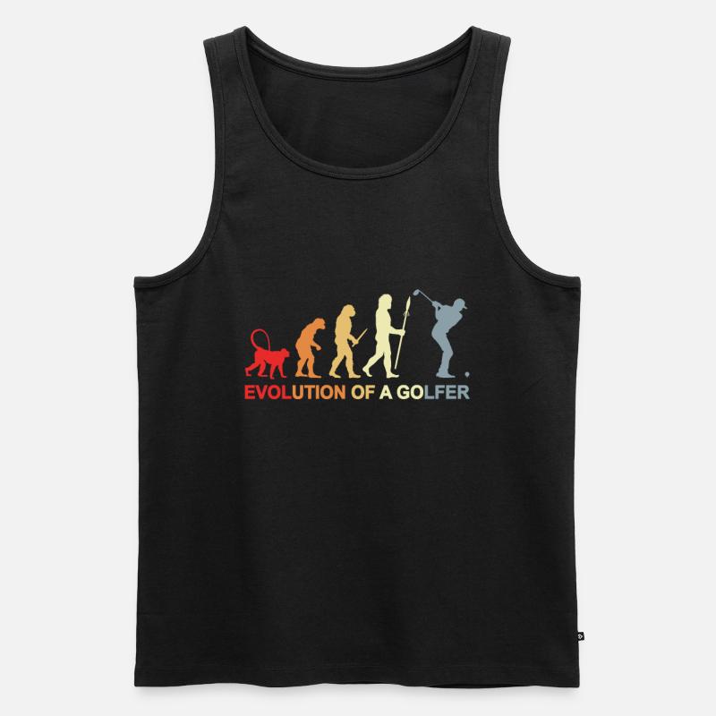 Golfer Evolution - Men's Premium Organic Tank Top - black