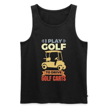 Ich liebe Golf Carts - Männer Premium Bio Tank Top - Schwarz - Vorne - AI Model Male 178 light (178cm)