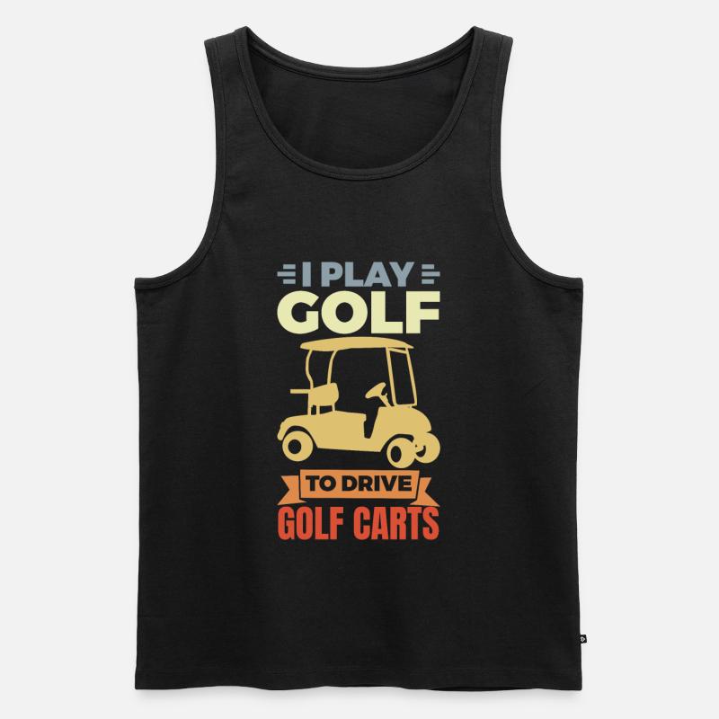 Ich liebe Golf Carts - Männer Premium Bio Tank Top - Schwarz