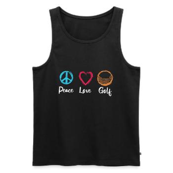 Frieden Liebe Golf - Männer Premium Bio Tank Top - Schwarz - Vorne - AI Model Male 178 light (178cm)