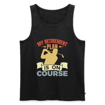 Retired golfer - Men's Premium Organic Tank Top - black - Front - AI Model Male 178 light (178cm)