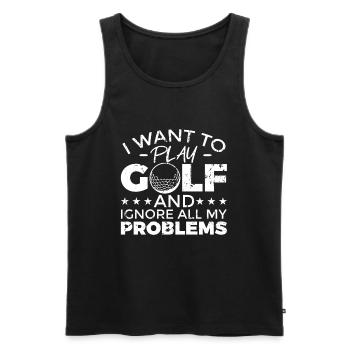 Cool golf saying - Men's Premium Organic Tank Top - black - Front - AI Model Male 178 light (178cm)
