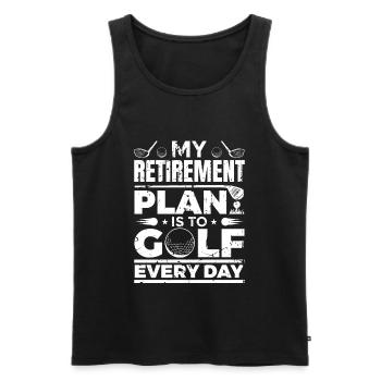 Retirement for golfers - Men's Premium Organic Tank Top - black - Front - AI Model Male 178 light (178cm)