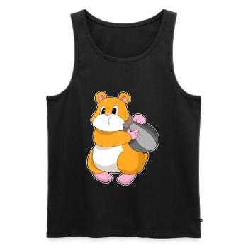 Hamster Seeds - Men's Premium Organic Tank Top - black - Front - Michal (187cm)