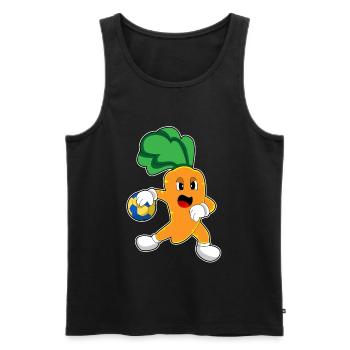 Karotte Handballspieler Handball - Männer Premium Bio Tank Top - Schwarz - Vorne - Michal (187cm)