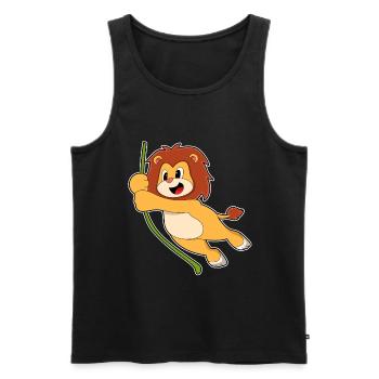 Löwe Liane Dschungel - Männer Premium Bio Tank Top - Schwarz - Vorne - AI Model Male 178 light (178cm)