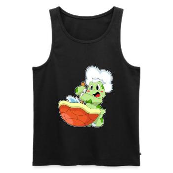Cuisinière Tortue Cuisinière Cuisinière Cuisson - Débardeur bio Premium Homme - noir - Devant - Michal (187cm)
