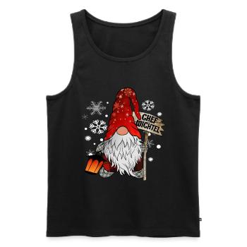 Chef Wichtel mit Schneeflocken Christmas Gnome - Männer Premium Bio Tank Top - Schwarz - Vorne - AI Model Male 178 light (178cm)