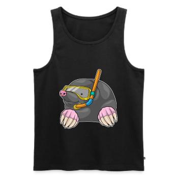 Plongée en snorkeling avec plongeur de taupe - Débardeur bio Premium Homme - noir - Devant - Michal (187cm)
