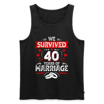 40 ans mariage cadeau anniversaire Femme - Débardeur bio Premium Homme - noir - Devant - Michal (187cm)