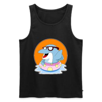 Dolphin Sunglasses - Men's Premium Organic Tank Top - black - Front - AI Model Male 178 light (178cm)