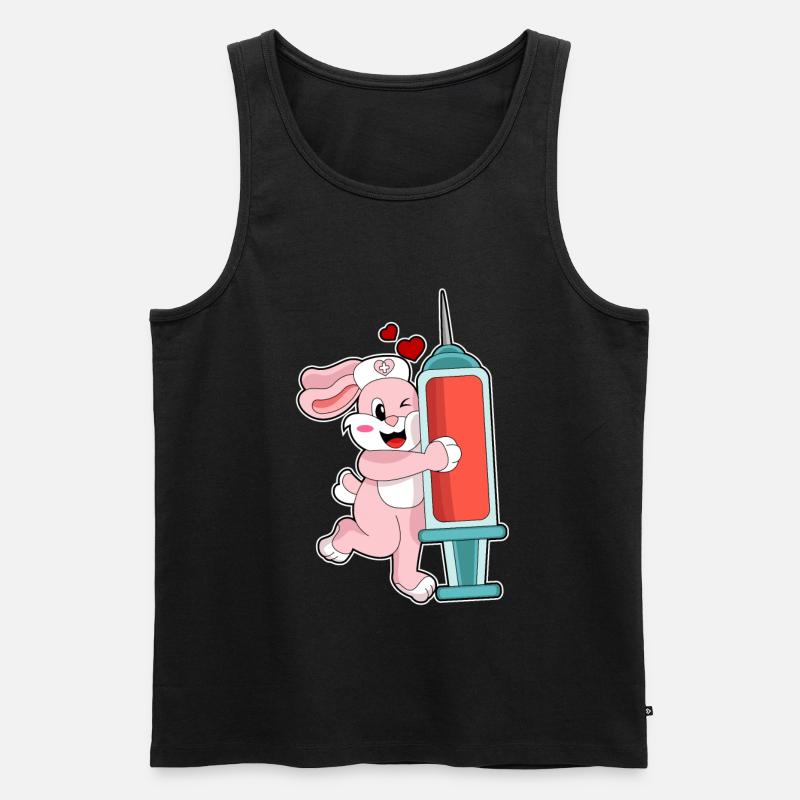 Seringue d’infirmière lapin - Débardeur bio Premium Homme - noir