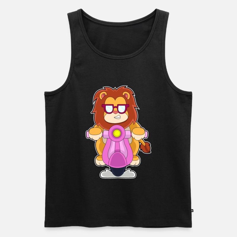 Löwe Motorroller - Männer Premium Bio Tank Top - Schwarz