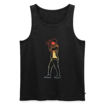 Fotokamera Mann - Männer Premium Bio Tank Top - Schwarz - Vorne - Michal (187cm)