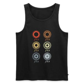 Aperture sizes photography - Men's Premium Organic Tank Top - black - Front - Michal (187cm)