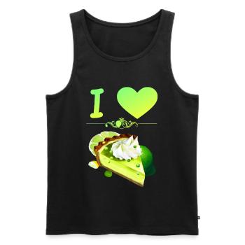 I Love Key Lime Pie - Men's Premium Organic Tank Top - black - Front - AI Model Male 178 light (178cm)