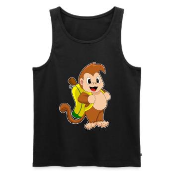 Affe Banane - Männer Premium Bio Tank Top - Schwarz - Vorne - Michal (187cm)
