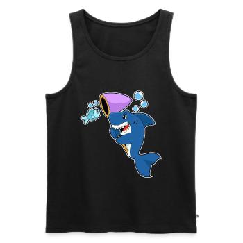 Pêche au filet de débarquement pour les pêcheurs de requins - Débardeur bio Premium Homme - noir - Devant - Michal (187cm)