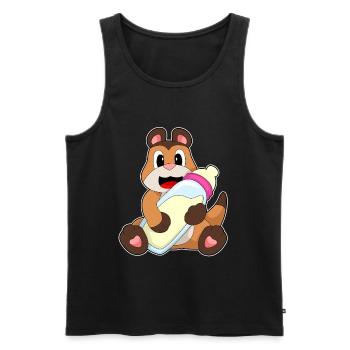 Erdmännchen Babyflasche Milch - Männer Premium Bio Tank Top - Schwarz - Vorne - Michal (187cm)