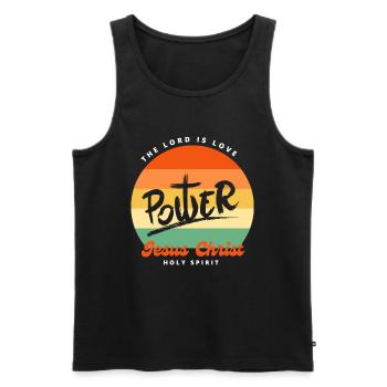 Proverbes chrétiens Christ - Débardeur bio Premium Homme - noir - Devant - Michal (187cm)